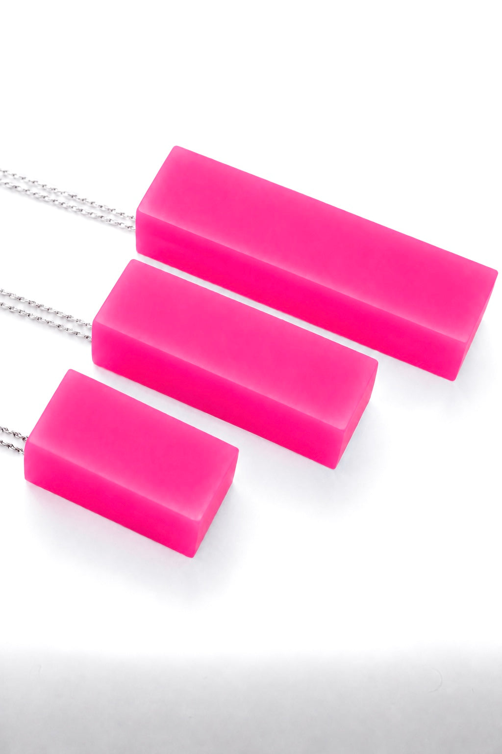 Rectangle Necklace – Neon Pink