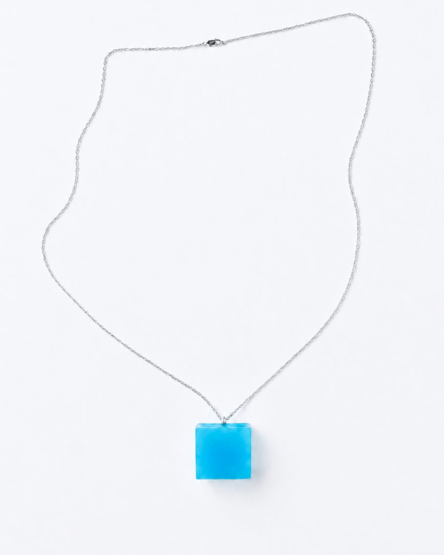 Cube Necklace - Blue