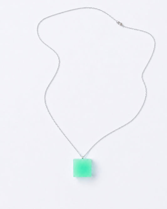 Cube Necklace - Lime Green