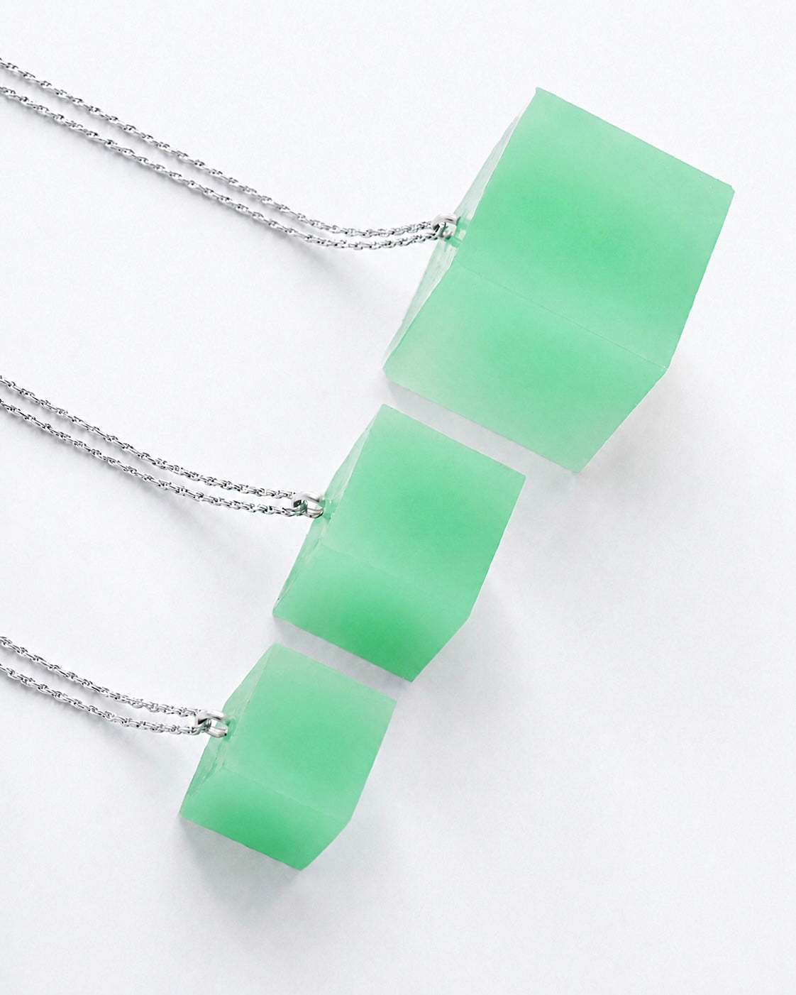 Cube Necklace - Lime Green