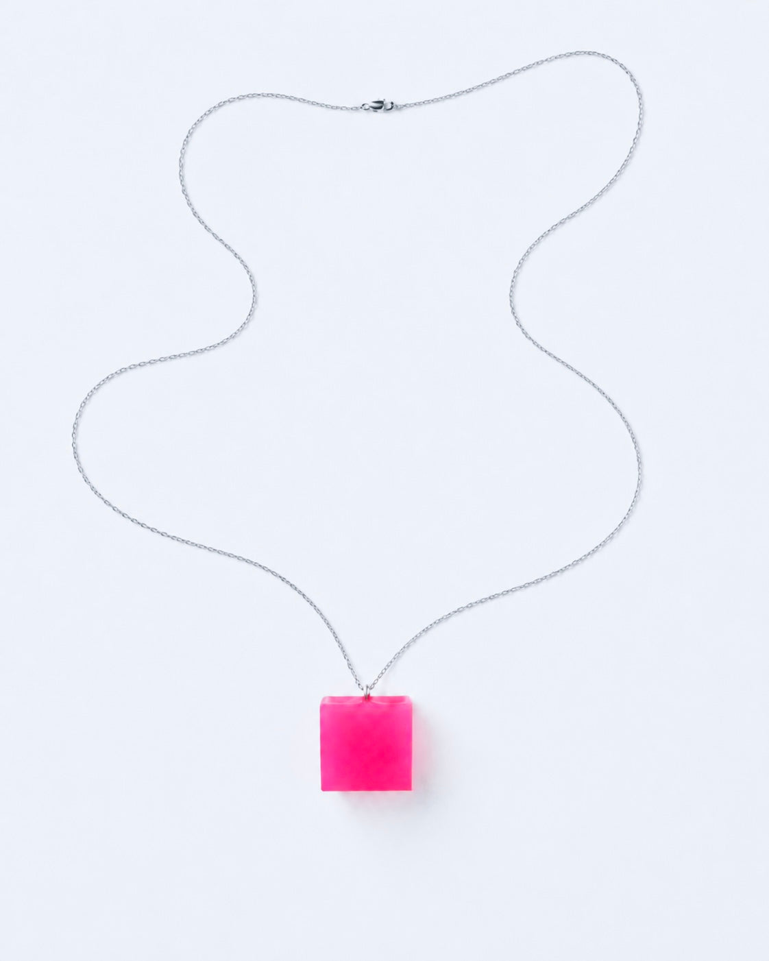 Cube Necklace - Neon Pink