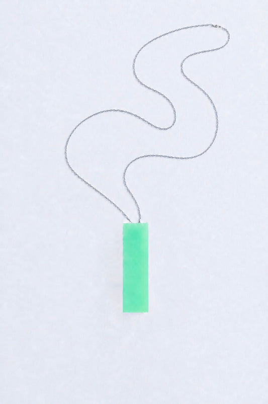 Rectangle Necklace – Lime Green