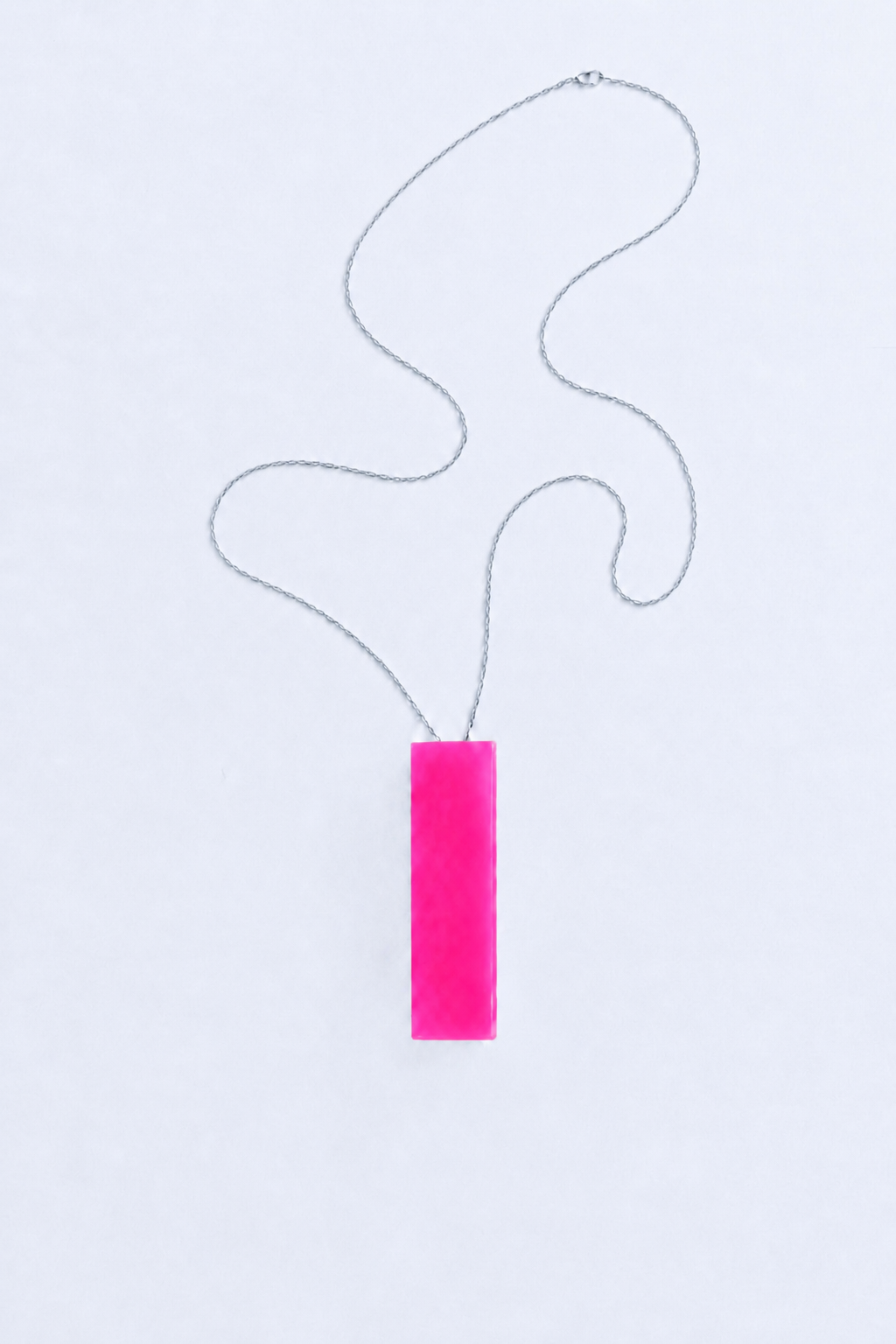 Rectangle Necklace – Neon Pink